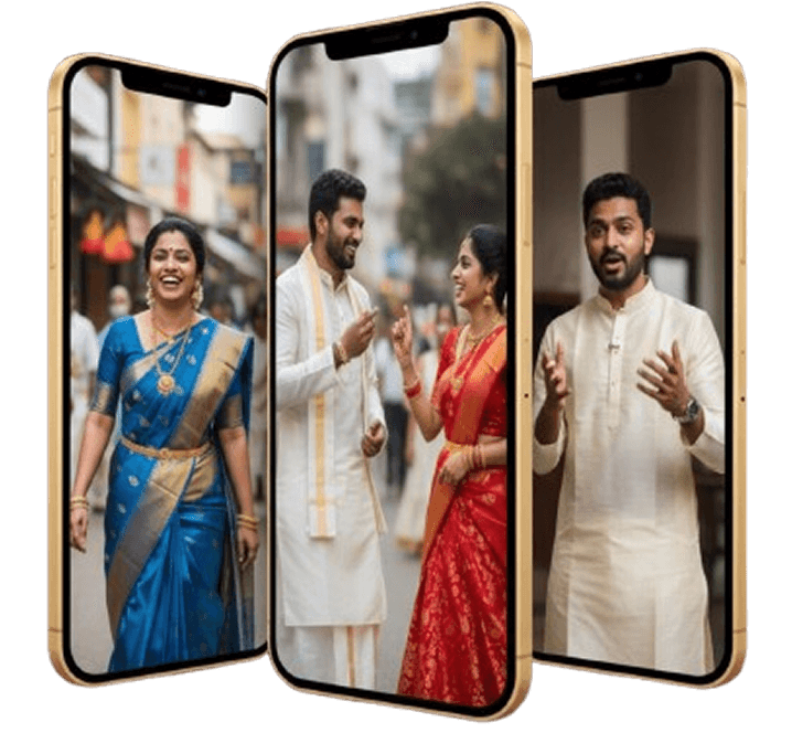 Pottu app on three phones