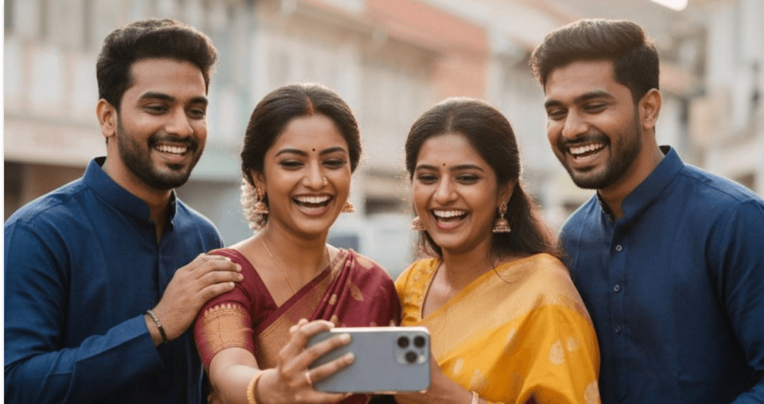 Friends watching a Pottu live stream together